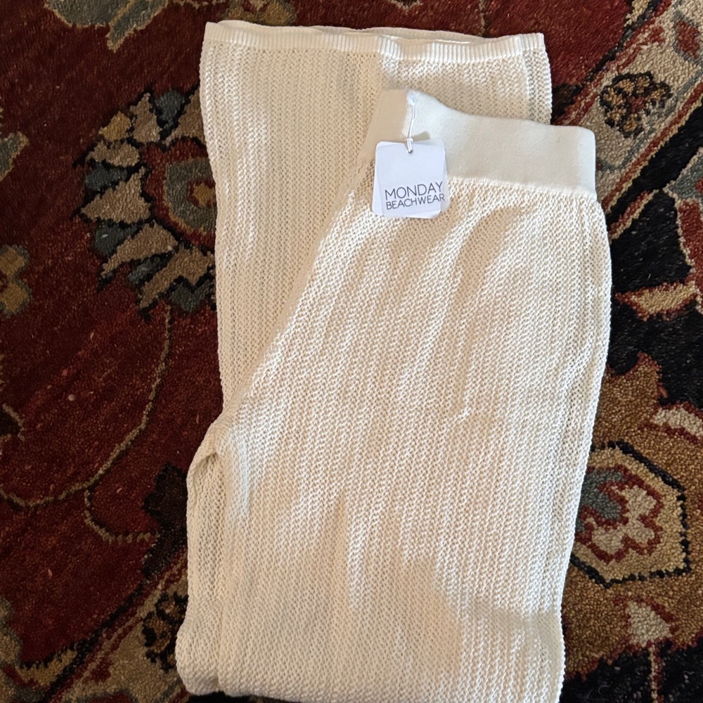 Monday Swimwear Cream Knit Coverup Pants